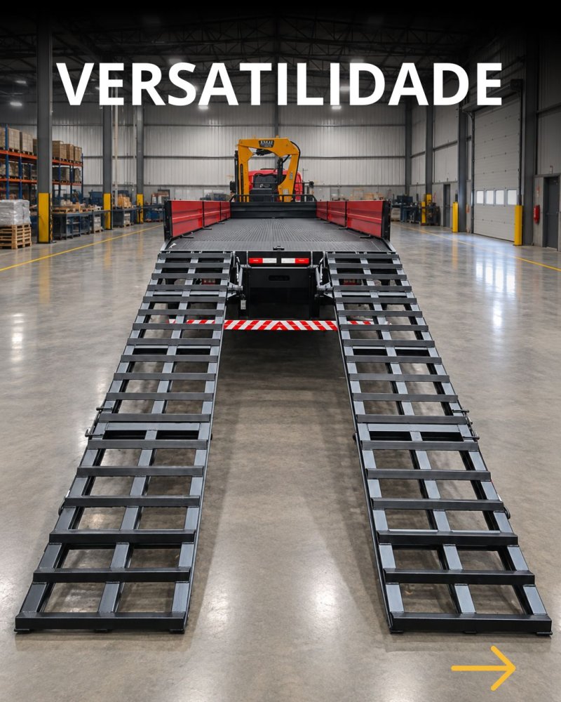 Caminhão Prancha hidráulica Três soluções: transporta, iça e carrega sozinho